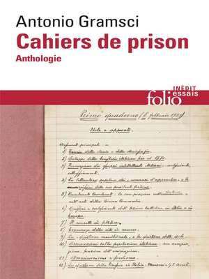 cover image of Cahiers de prison. Anthologie